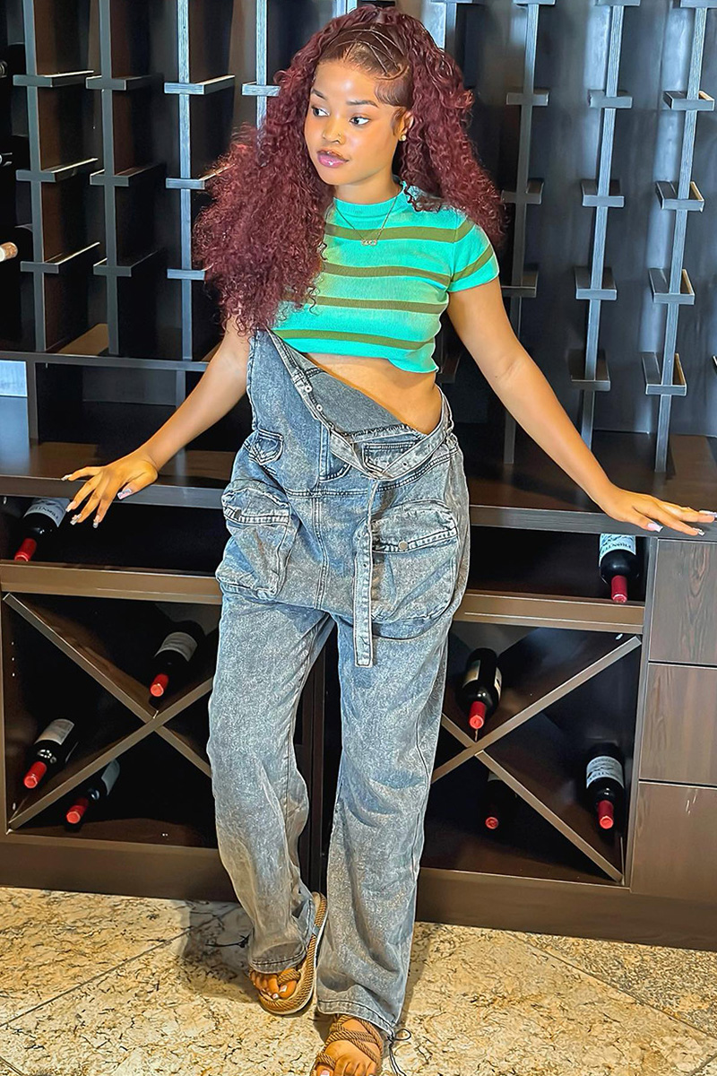 Women's Baggy Sleeveless Jumper Jeans