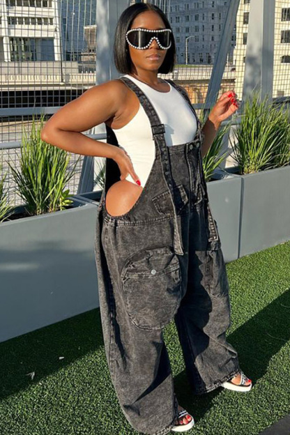 Women's Baggy Sleeveless Jumper Jeans