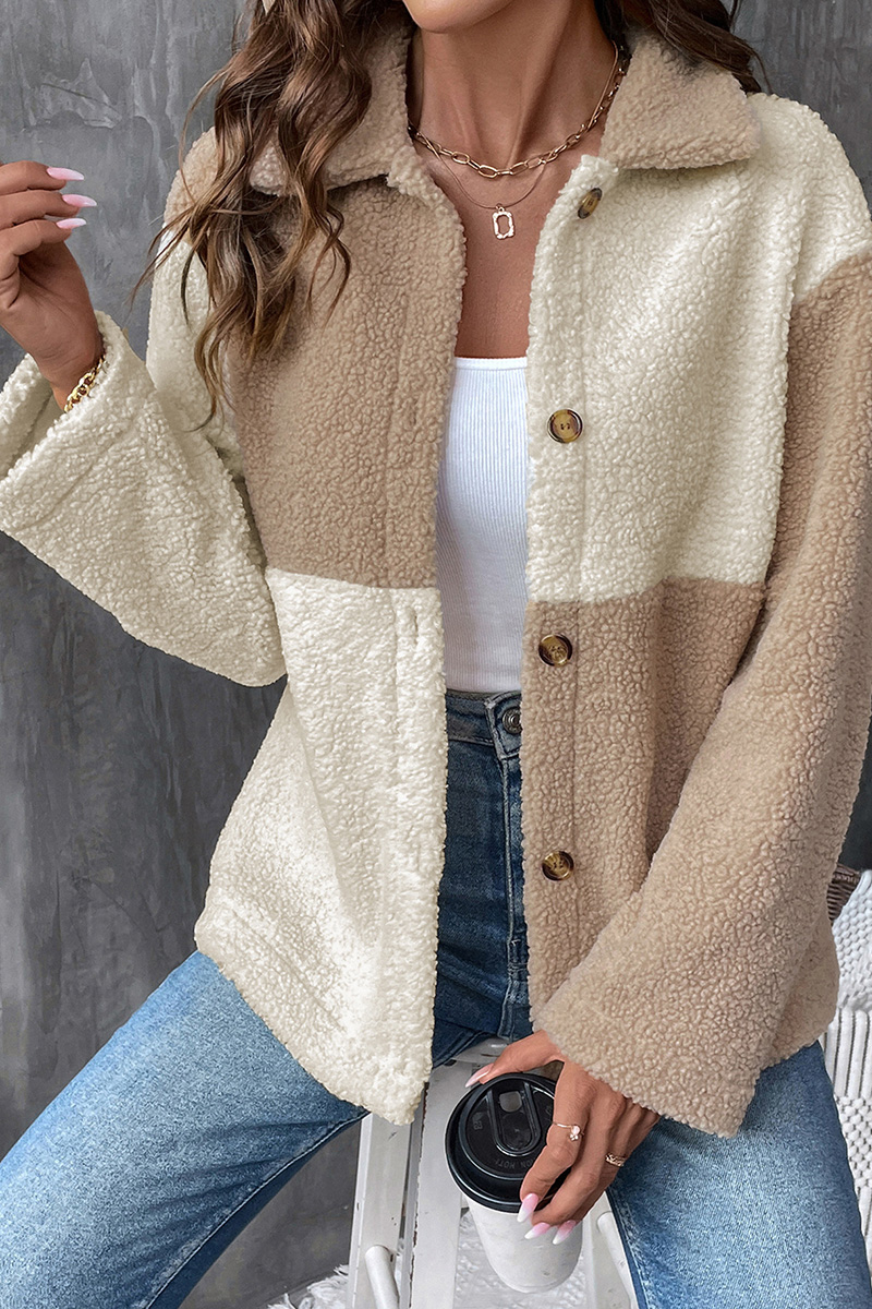 Ladies' Casual Color-Block Notch-Lapel Jacket