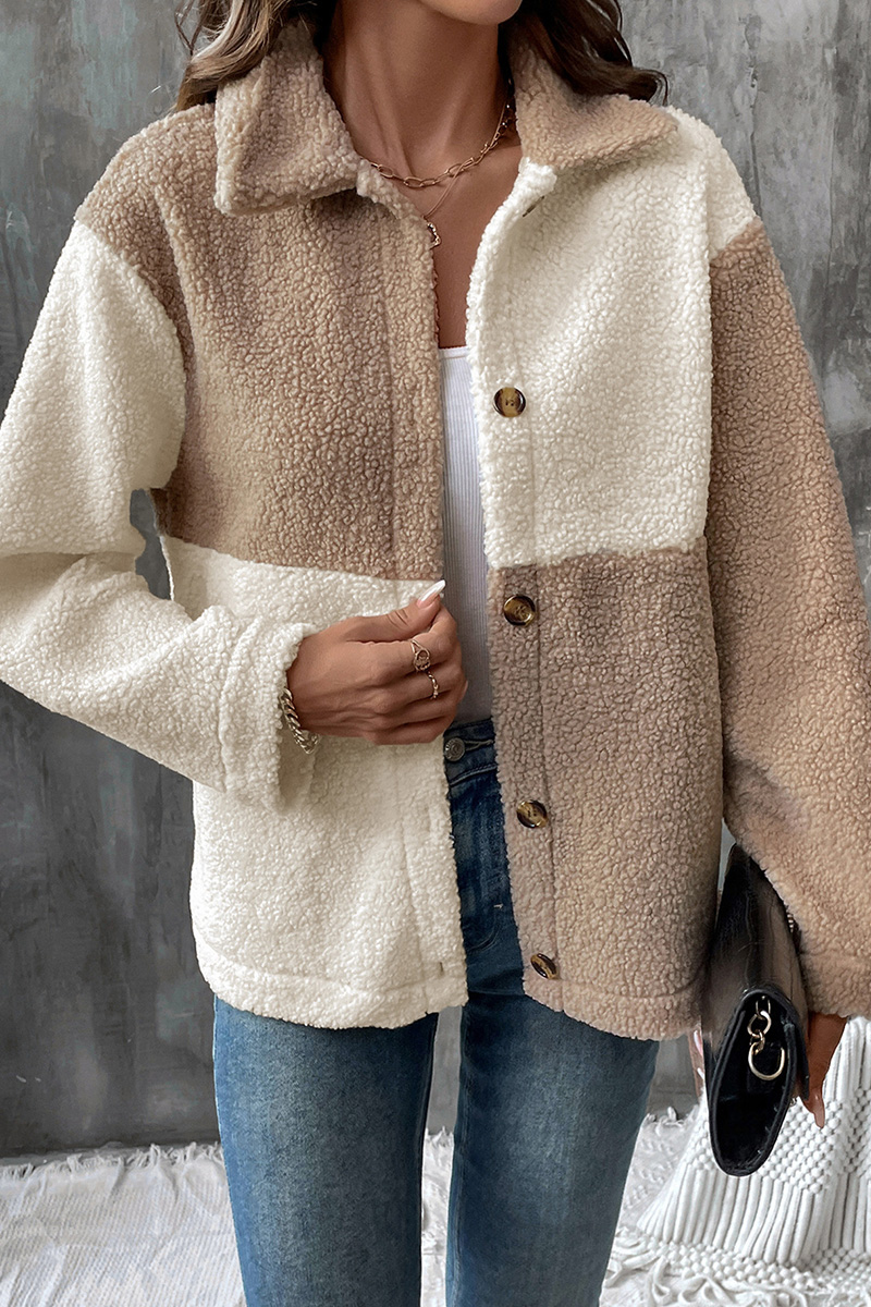 Ladies' Casual Color-Block Notch-Lapel Jacket