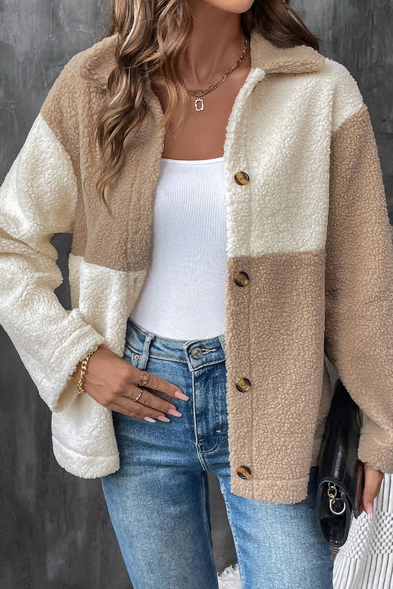 Ladies' Casual Color-Block Notch-Lapel Jacket