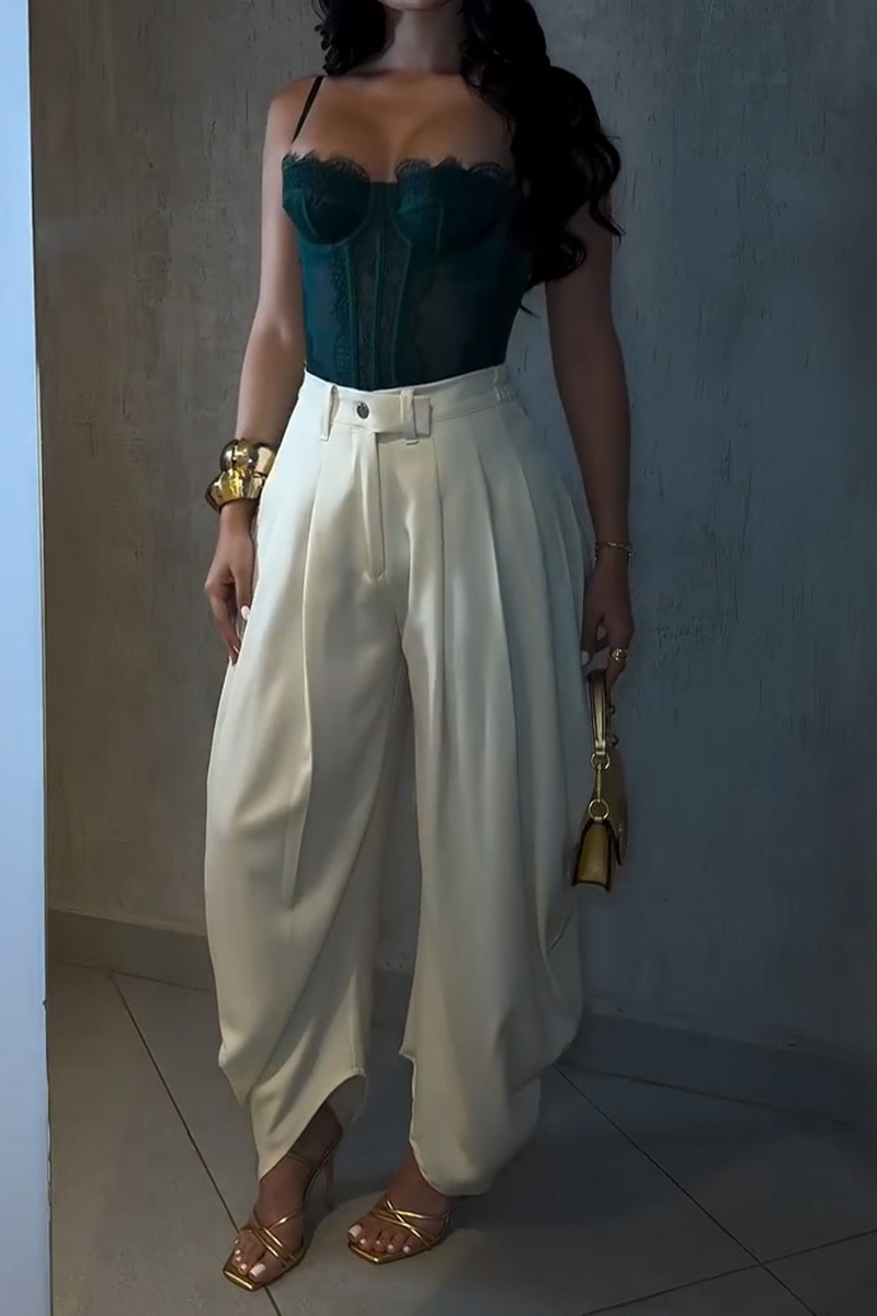 Ladies' Pleated Detail Wide-Leg Pants