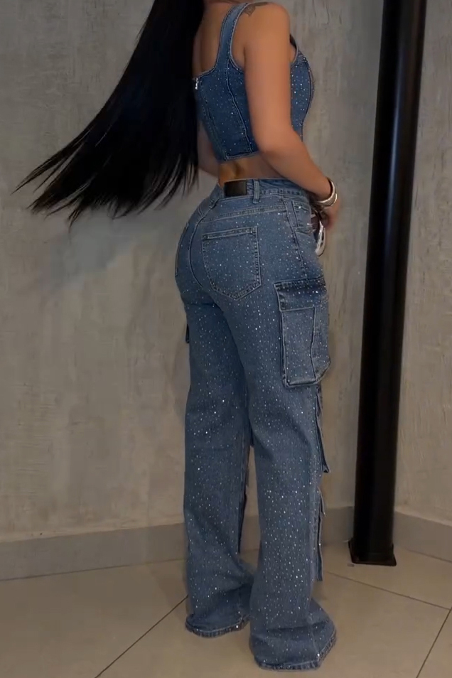 Women's Stylish Glittering-Stone Jeans