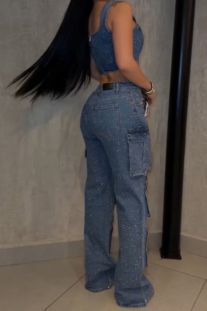 Women's Stylish Glittering-Stone Jeans