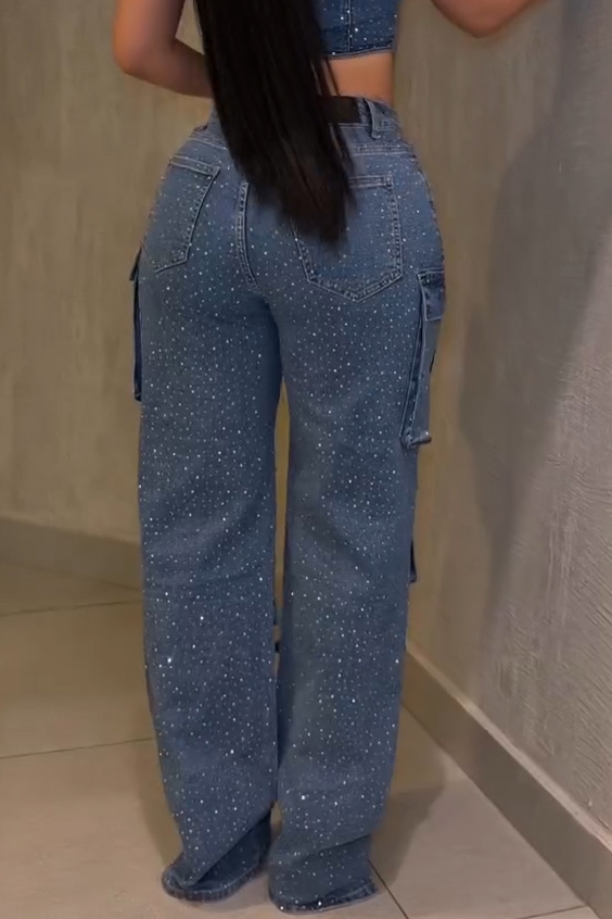 Women's Stylish Glittering-Stone Jeans