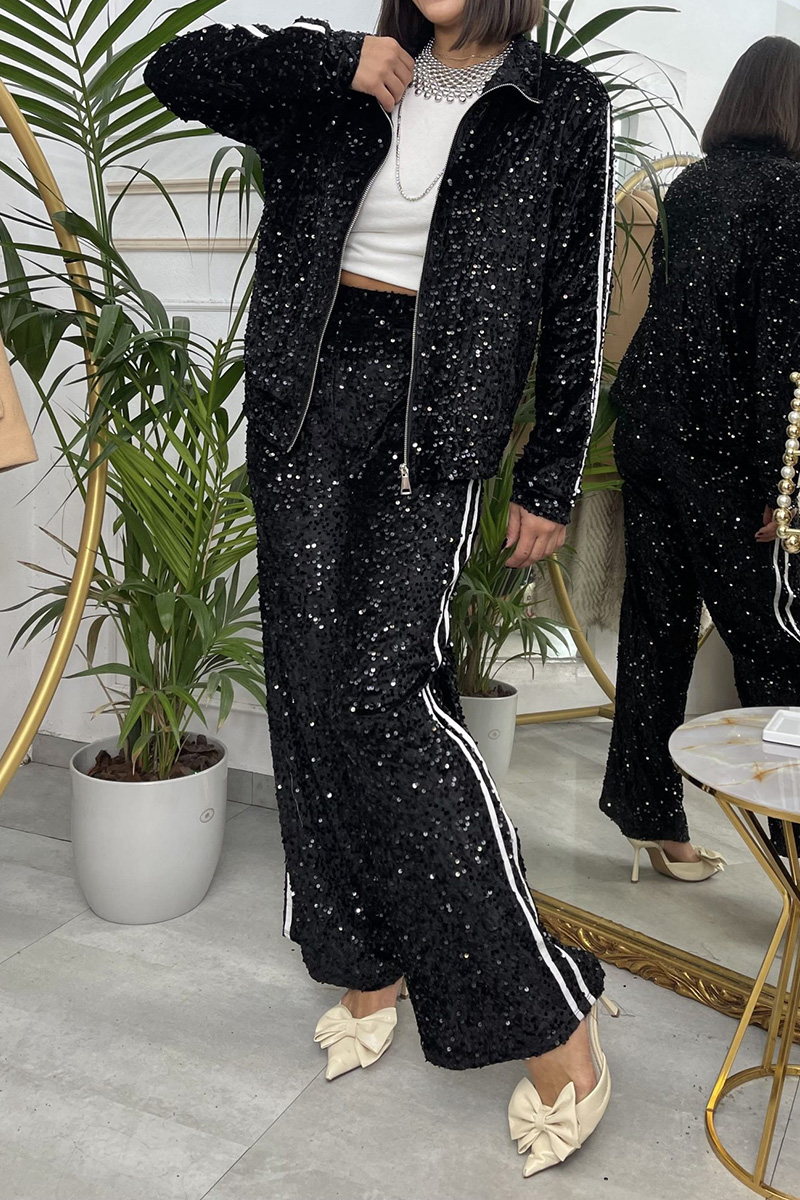 Ladies' Chic Adaptable Sequined Outfit Suit