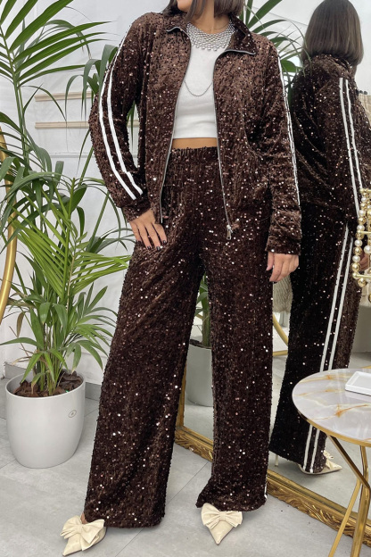 Ladies' Chic Adaptable Sequined Outfit Suit