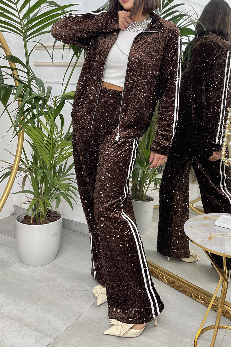 Ladies' Chic Adaptable Sequined Outfit Suit