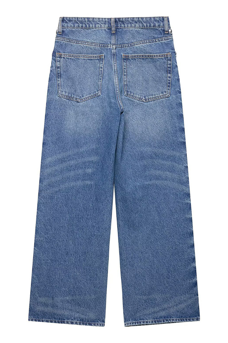 Women's Stylish Metal Rivet Embellished Straight Leg  Jeans