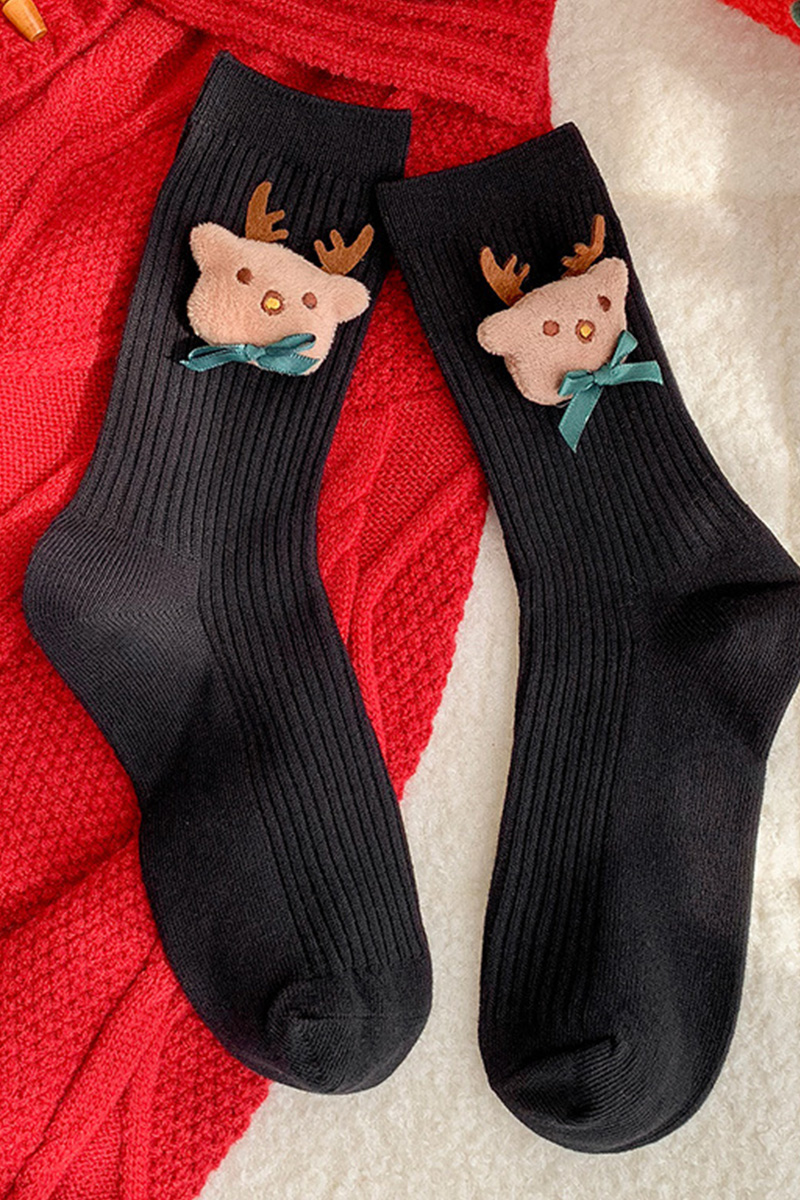 Cute Cartoon Mid-Calf Cotton Socks For Women