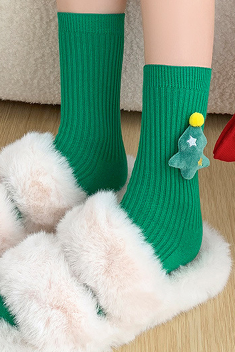 Cute Cartoon Mid-Calf Cotton Socks For Women