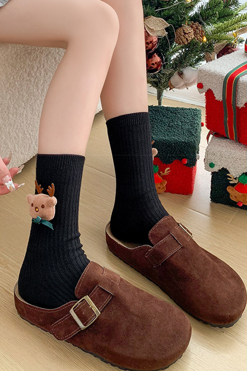 Cute Cartoon Mid-Calf Cotton Socks For Women