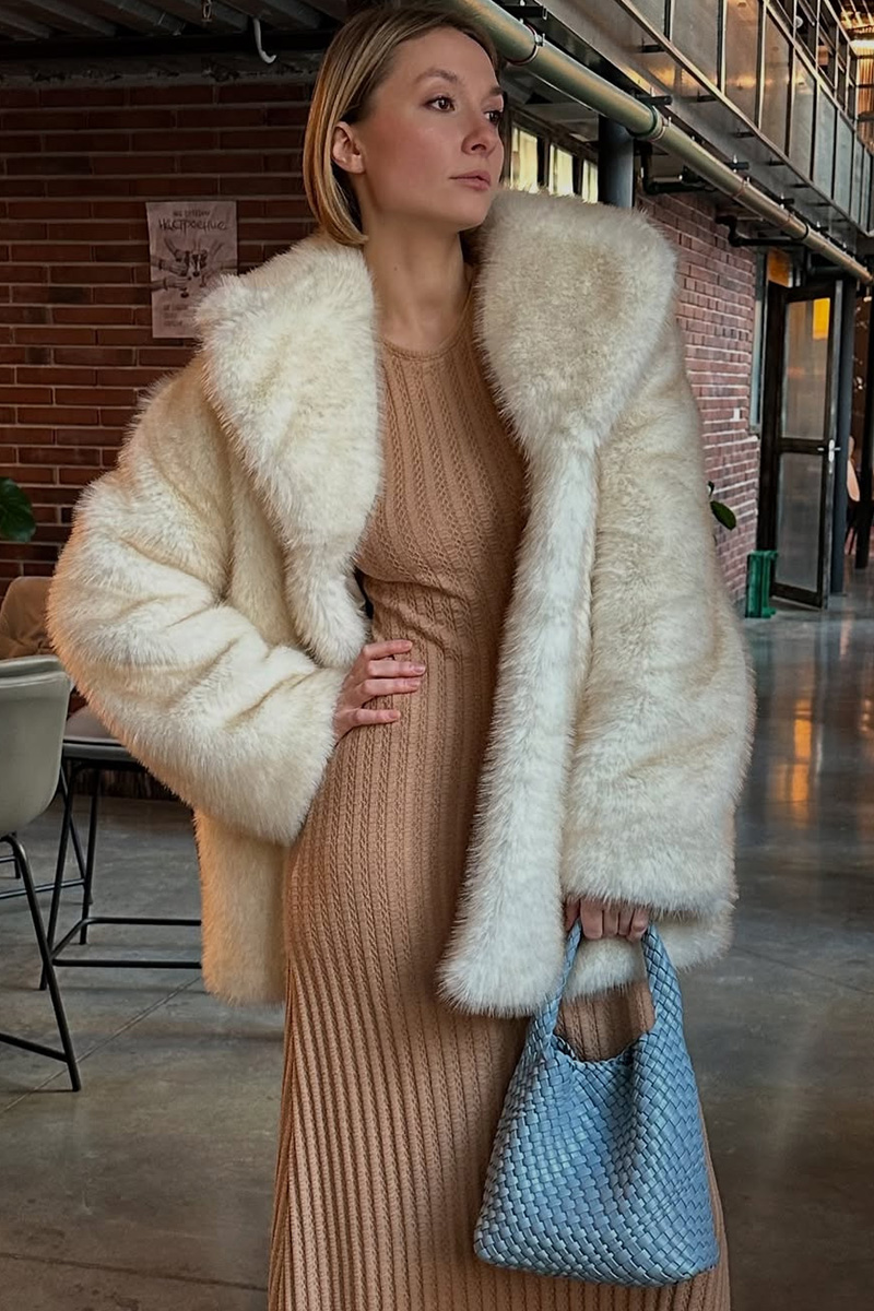 Ladies' Elegant Warm Mink Fur Coat