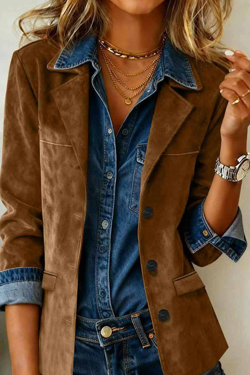 Ladies' Retro Faux Suede Coat