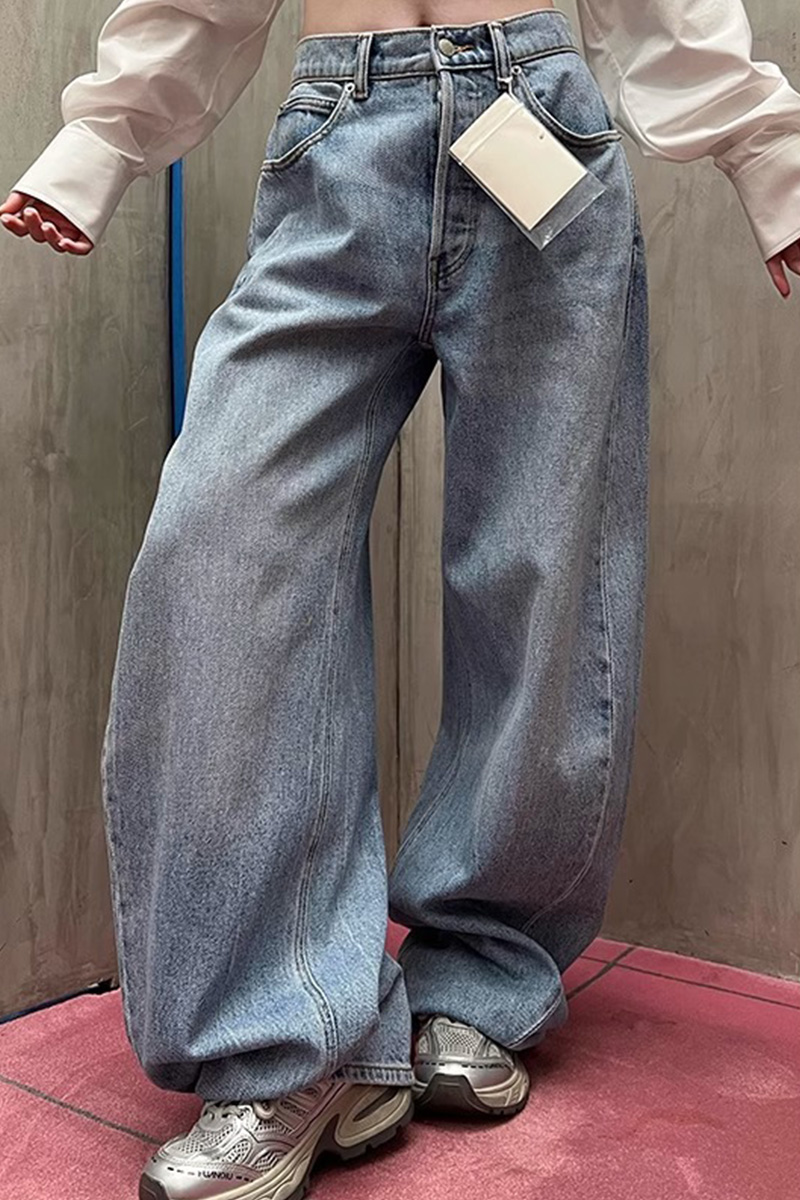 Women's Street Embossed Lettering Jeans