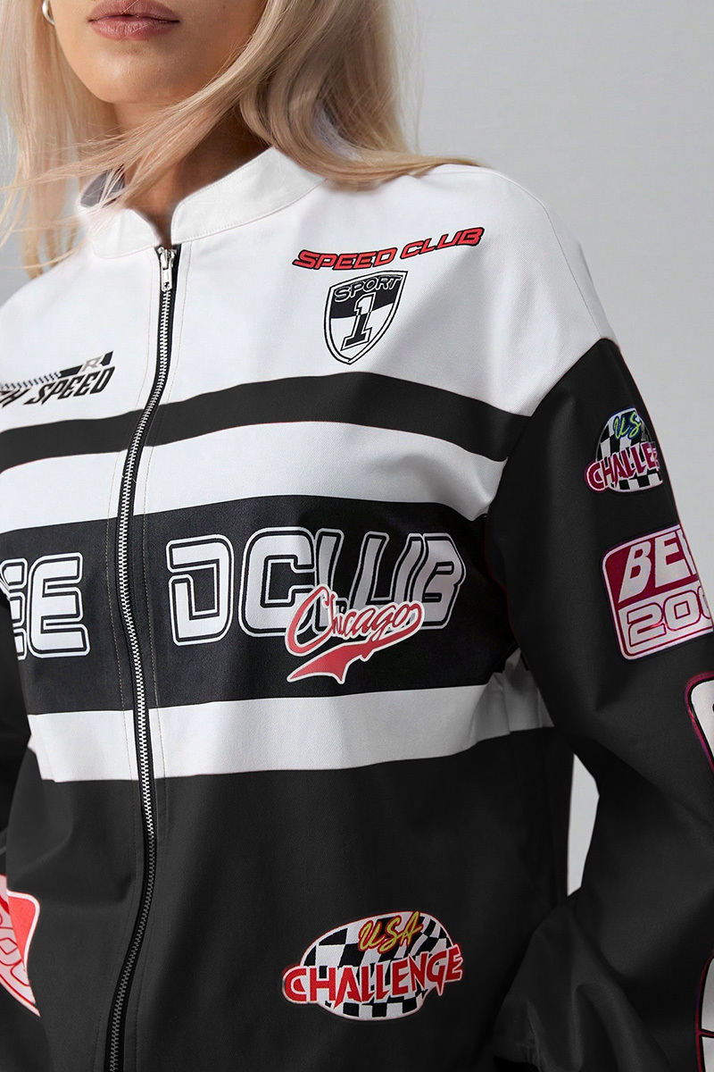 Women's Stylish Graphic Print Long-Sleeve Jacket