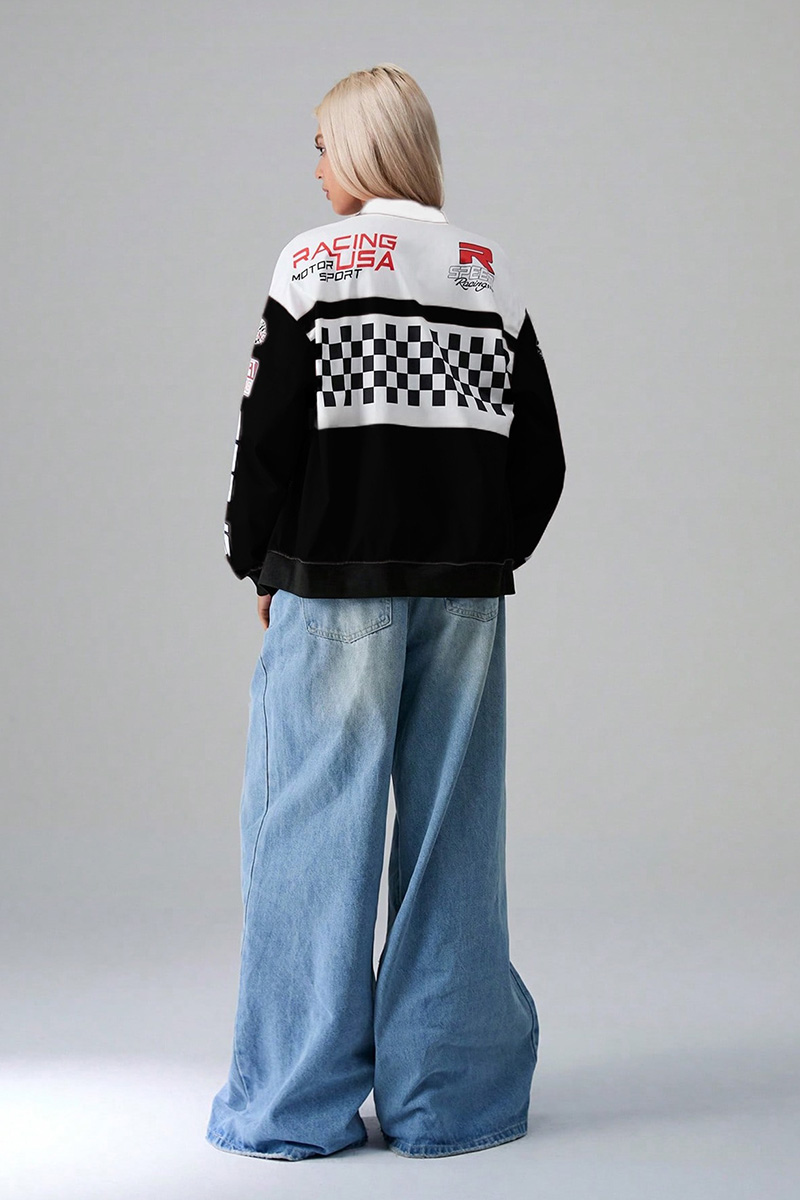 Women's Stylish Graphic Print Long-Sleeve Jacket