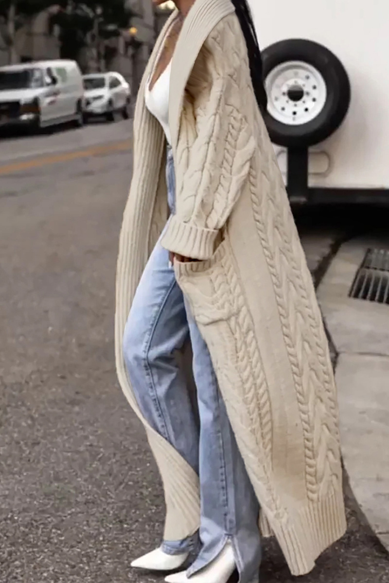 Elegant Women's Soft Knit Turtleneck Maxi Coat