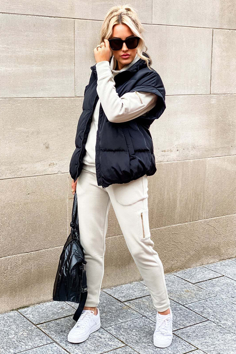 Women's Classic Solid-Zip-Pocket Sleeveless Jacket