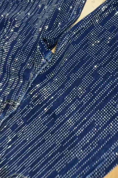 Women's Irregular Striped Crystal Stretch Jeans