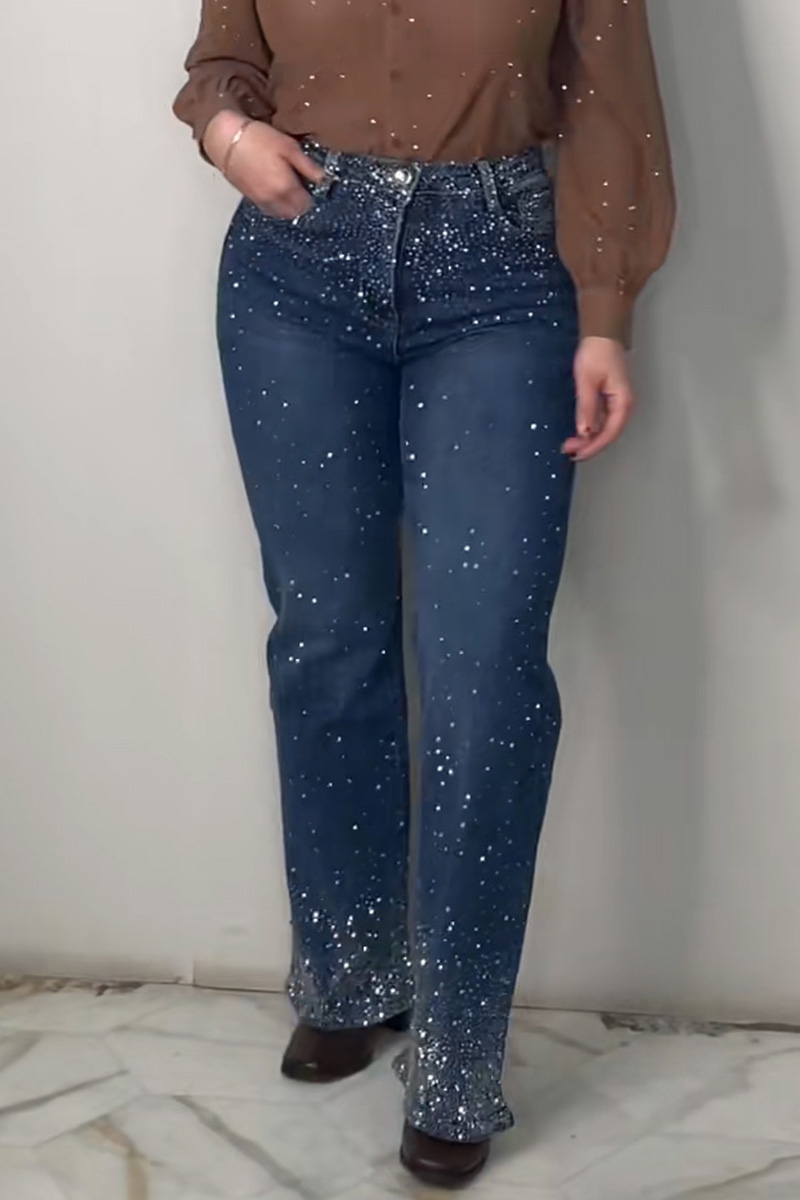 Women's Dazzling Crystal Ombre Stretch Fit Jeans