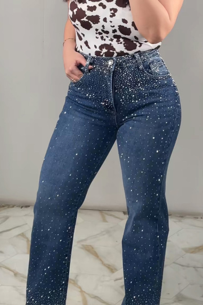 Women's Dazzling Crystal Ombre Stretch Fit Jeans