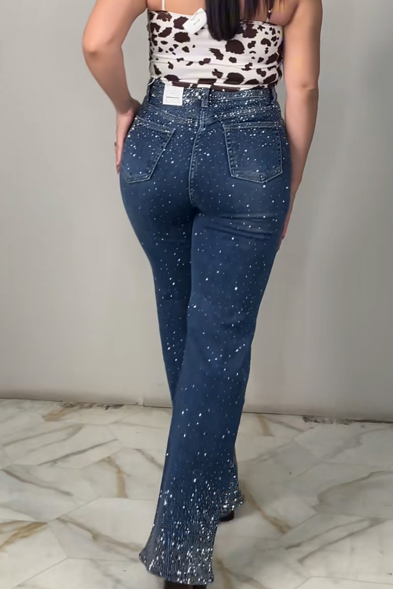 Women's Dazzling Crystal Ombre Stretch Fit Jeans