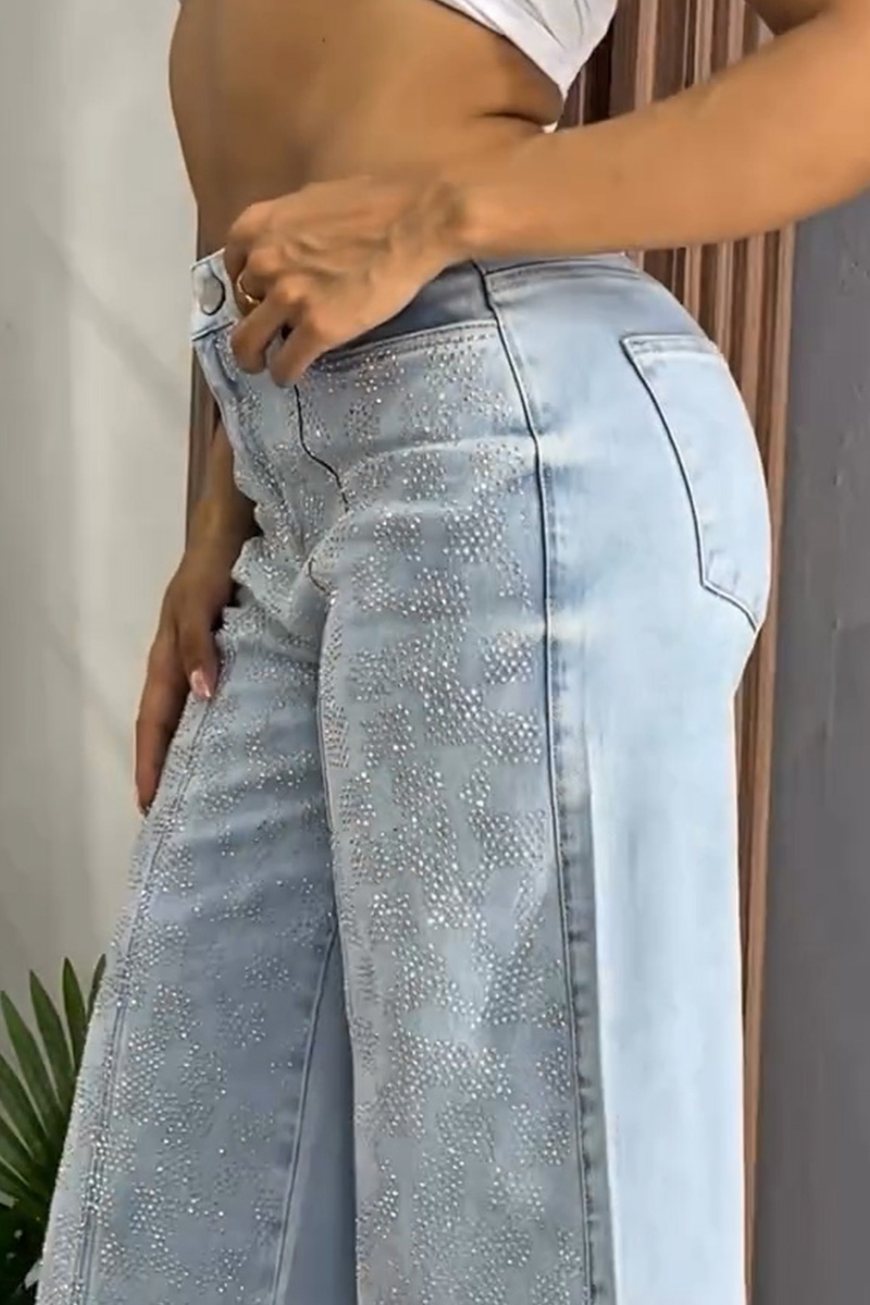 Ladies' Trendy Diamond-Studded Sparkling Stretch Jeans