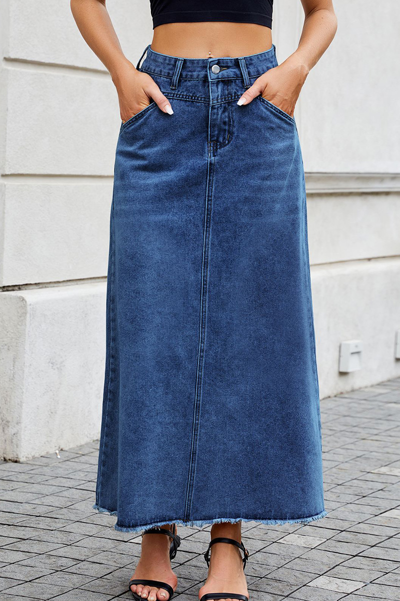 Women‘s Casual Oversized Comfort  Denim Skirt