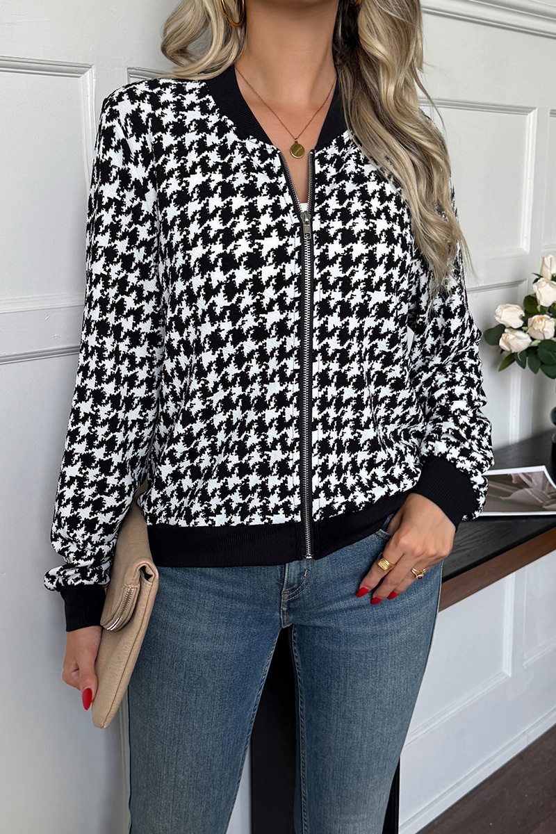 Women's Stylish Loose Houndstooth Jacket
