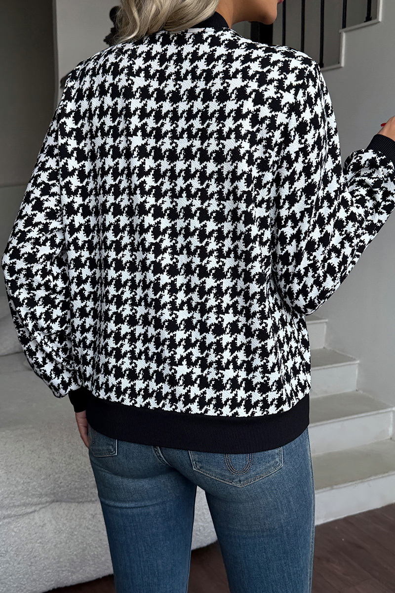 Women's Stylish Loose Houndstooth Jacket