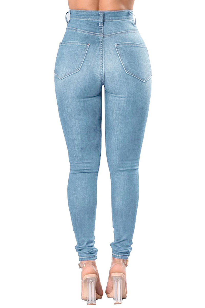 Ladies' Stylish Distressed Ripped Skinny Jeans