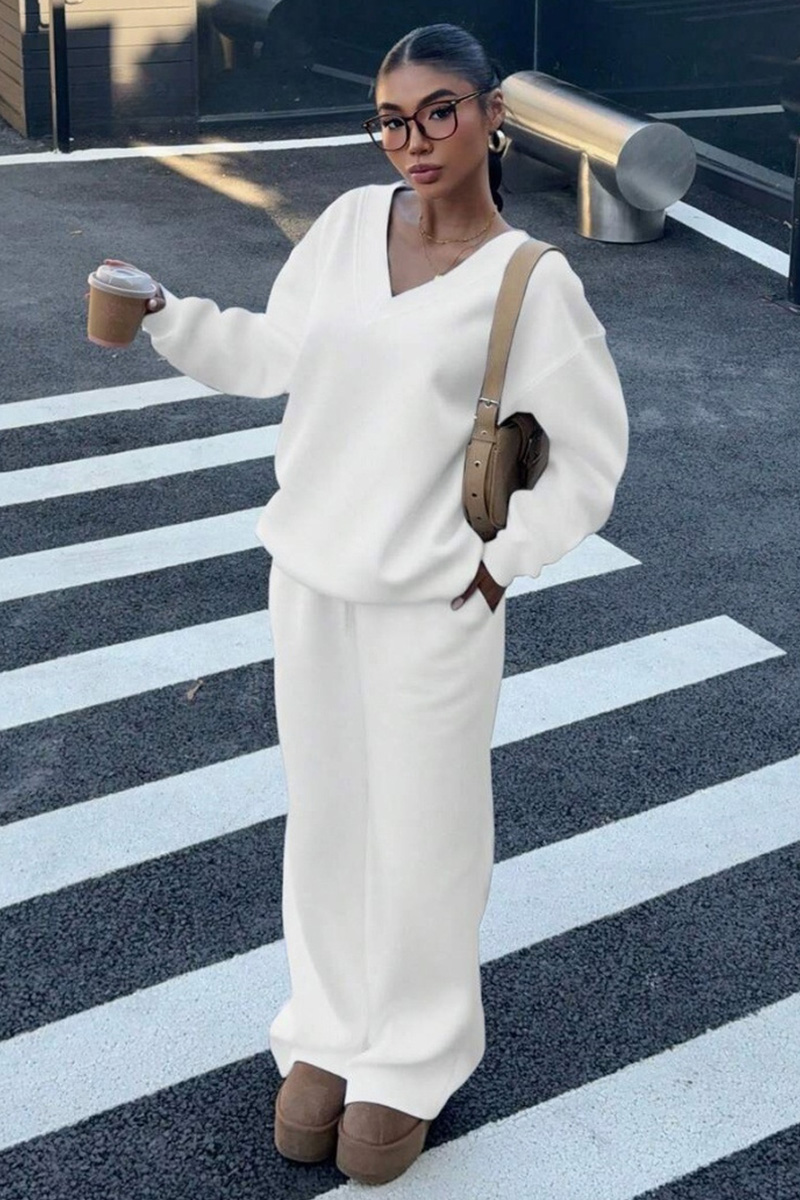 Women's Retro Long-Sleeve Oversized Hoodie Set