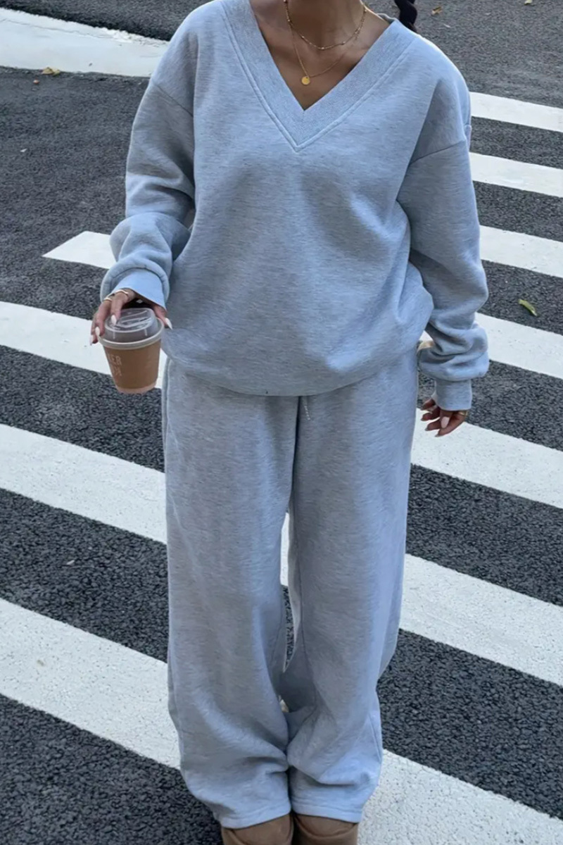 Women's Retro Long-Sleeve Oversized Hoodie Set