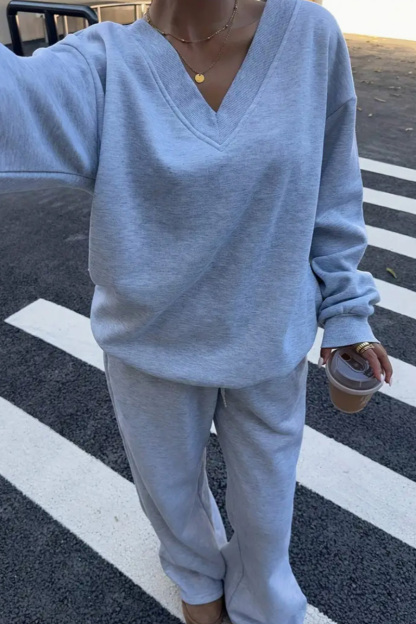 Women's Retro Long-Sleeve Oversized Hoodie Set