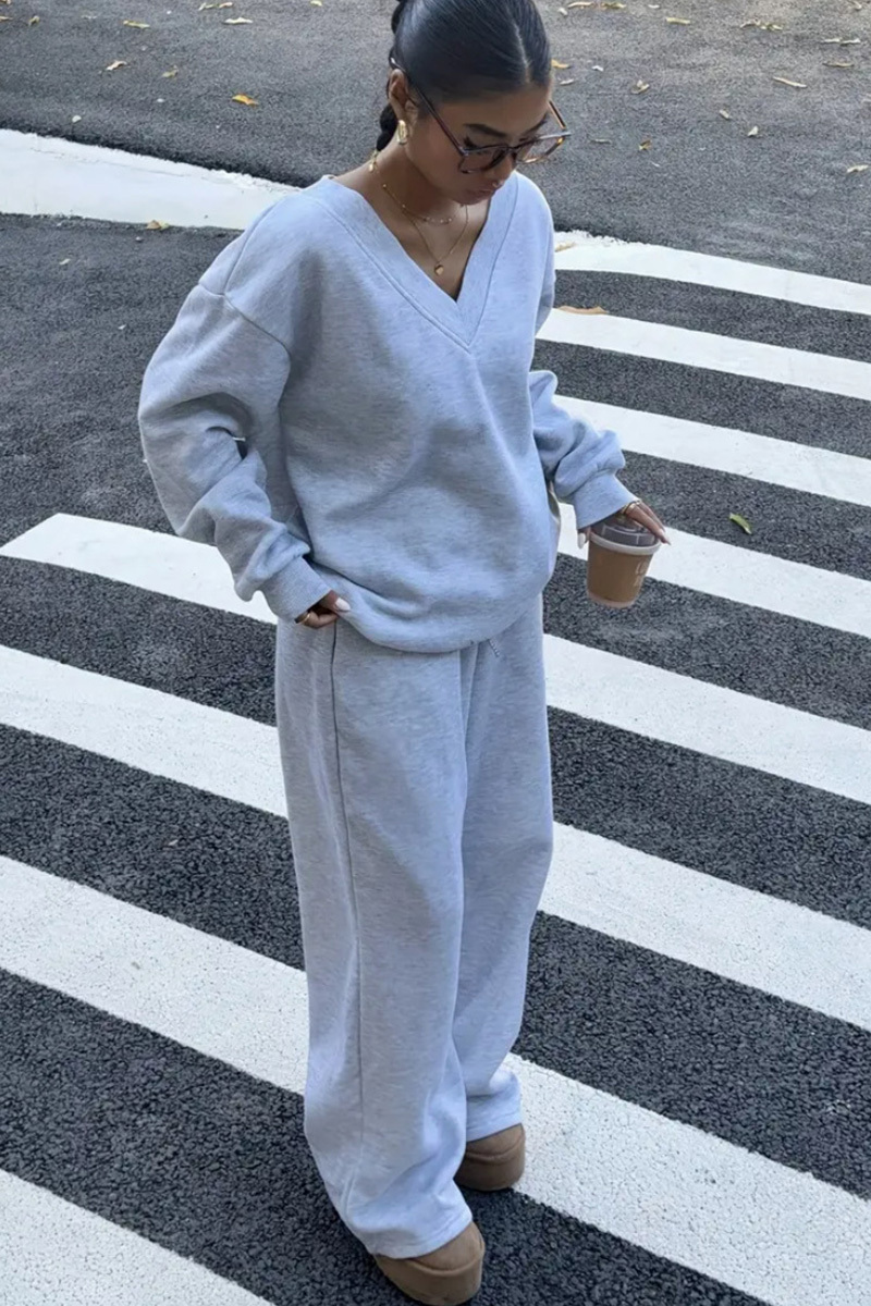 Women's Retro Long-Sleeve Oversized Hoodie Set