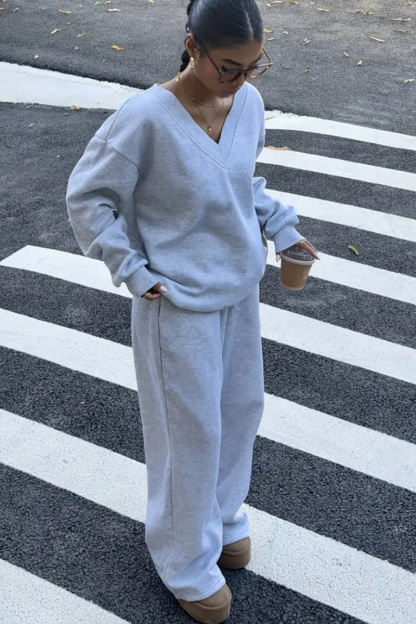 Women's Retro Long-Sleeve Oversized Hoodie Set