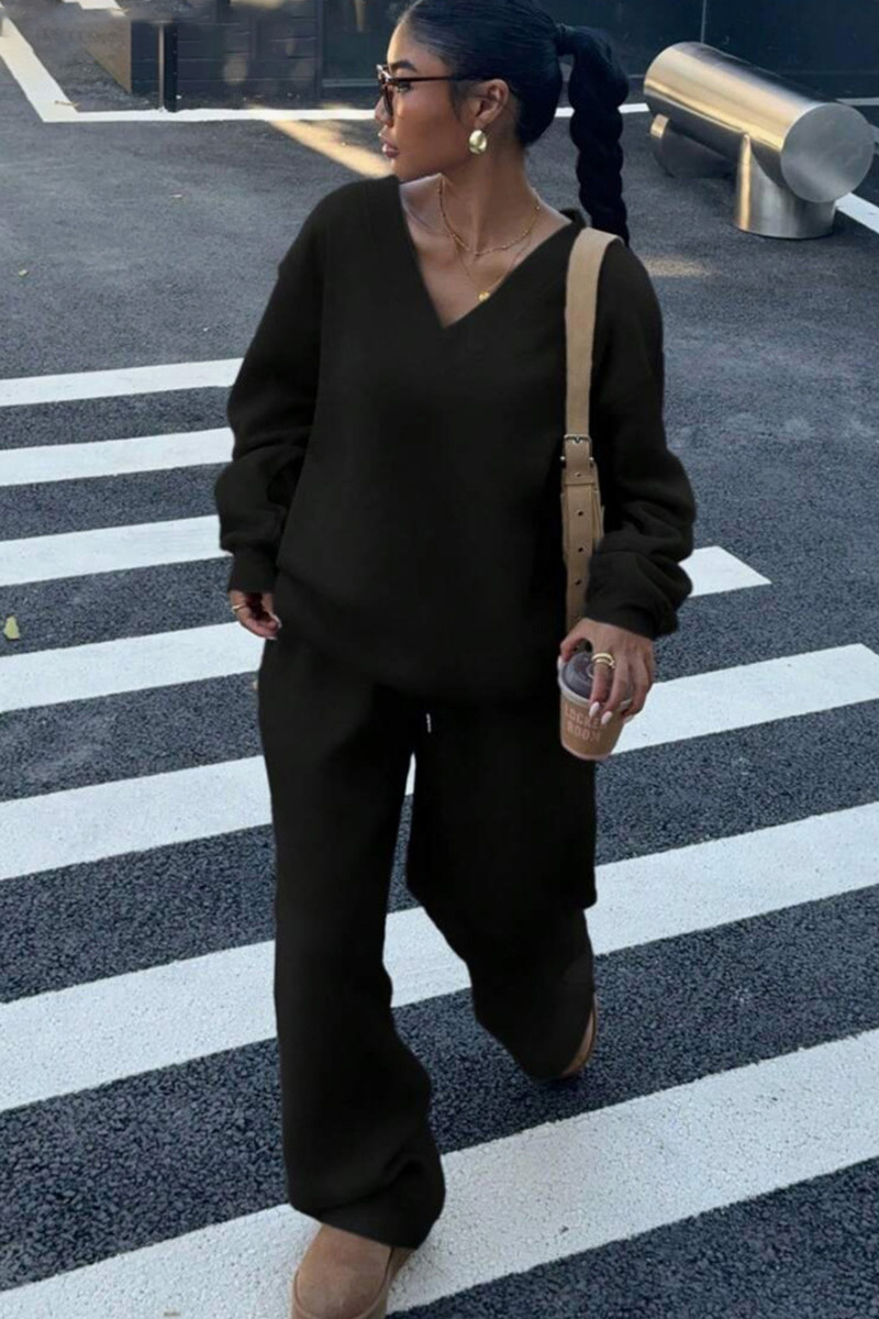 Women's Retro Long-Sleeve Oversized Hoodie Set