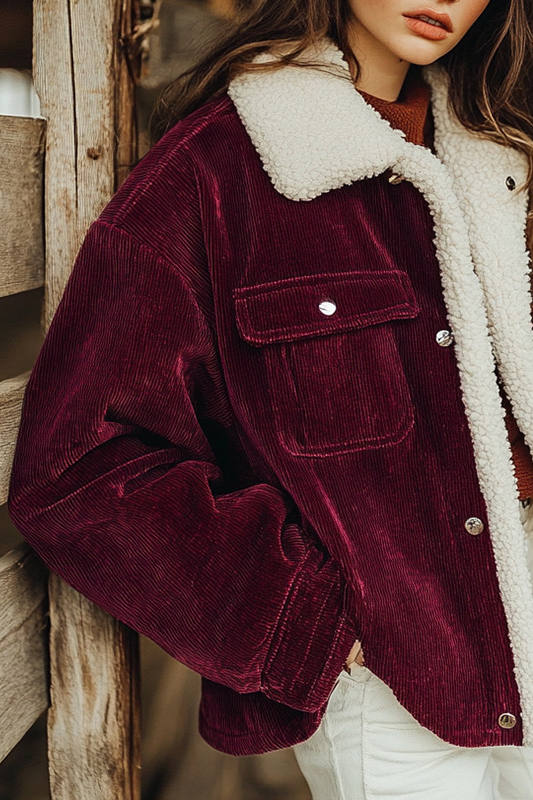 Ladies' Corduroy Oversized Cozy Coat for Fall Winter Fashion