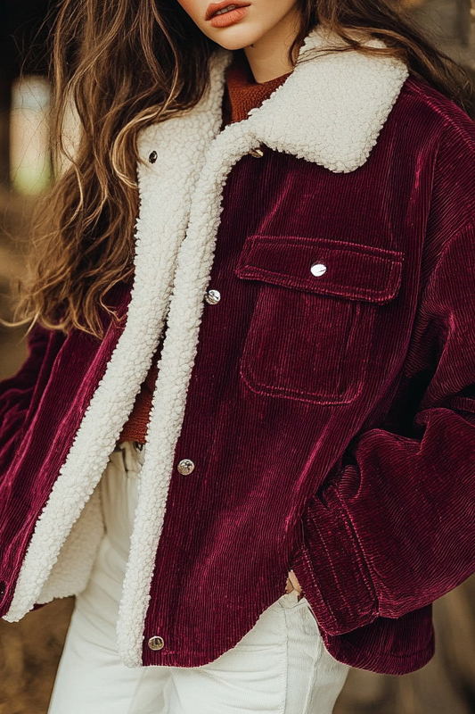 Ladies' Corduroy Oversized Cozy Coat for Fall Winter Fashion