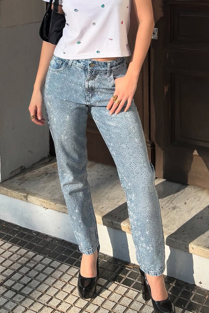 Trendy Women's Sparkle Diamond Flash Jeans