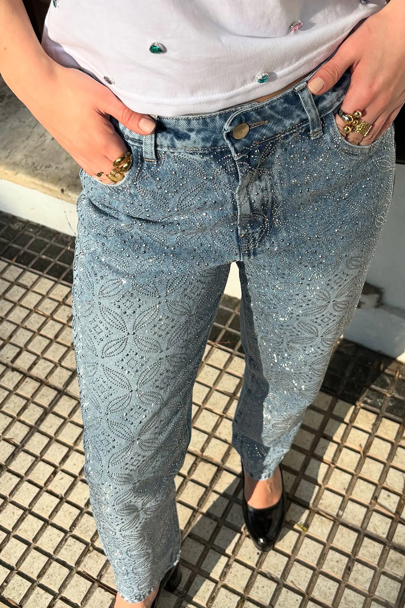 Trendy Women's Sparkle Diamond Flash Jeans