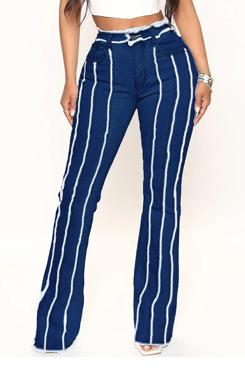 Women's High Elasticity Mid Waist Raw Hem Jeans