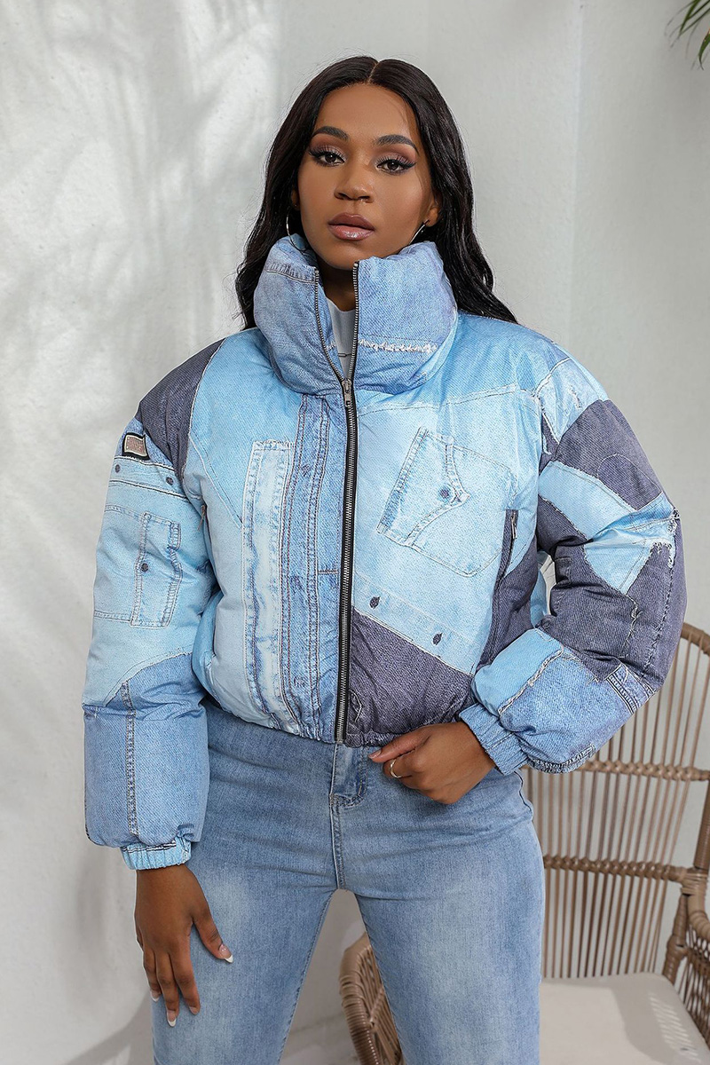Women's Trendy Denim Print Cotton Jacket