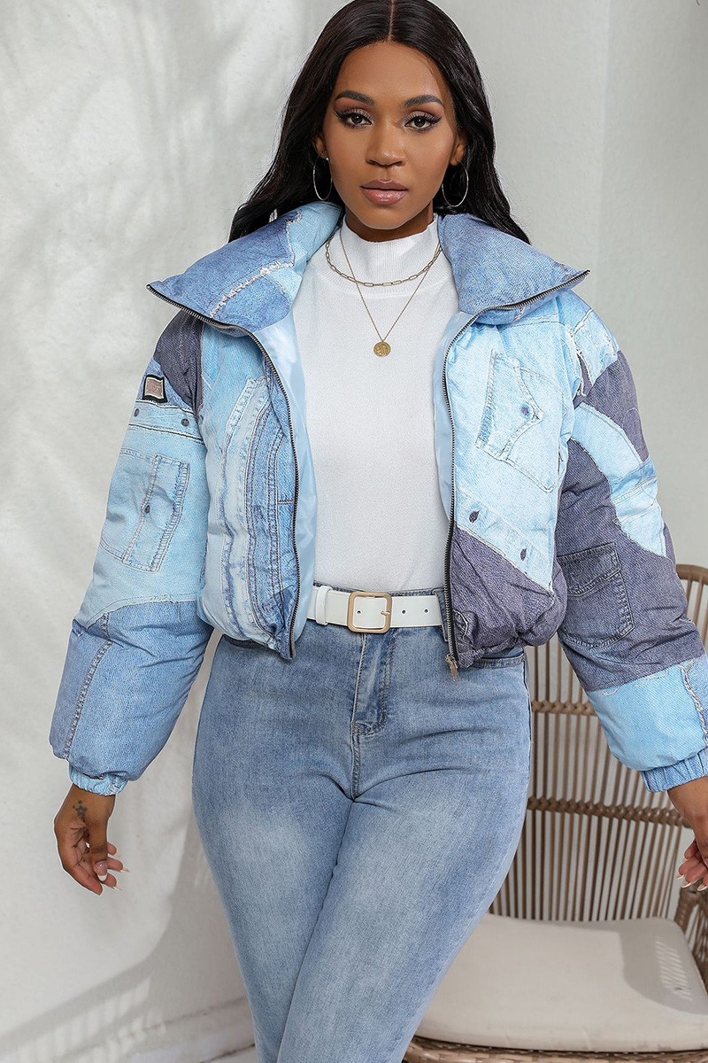 Women's Trendy Denim Print Cotton Jacket