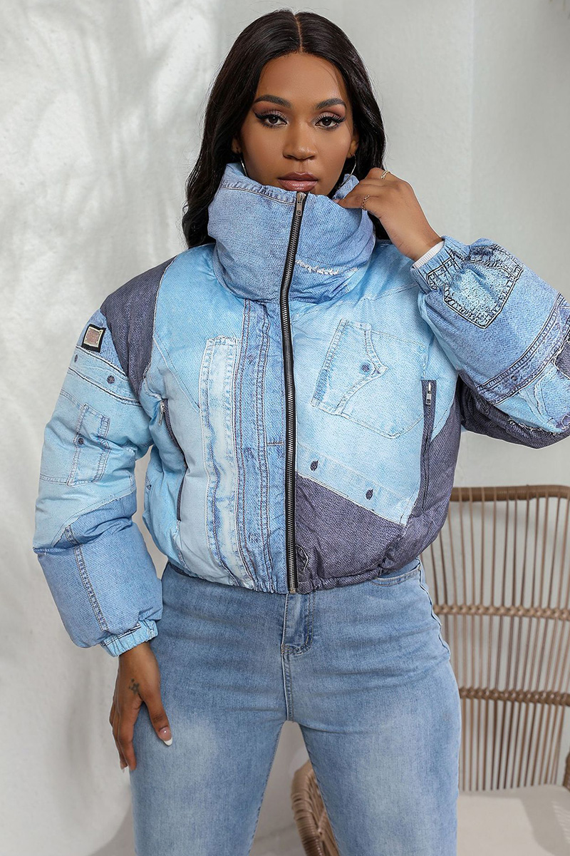 Women's Trendy Denim Print Cotton Jacket