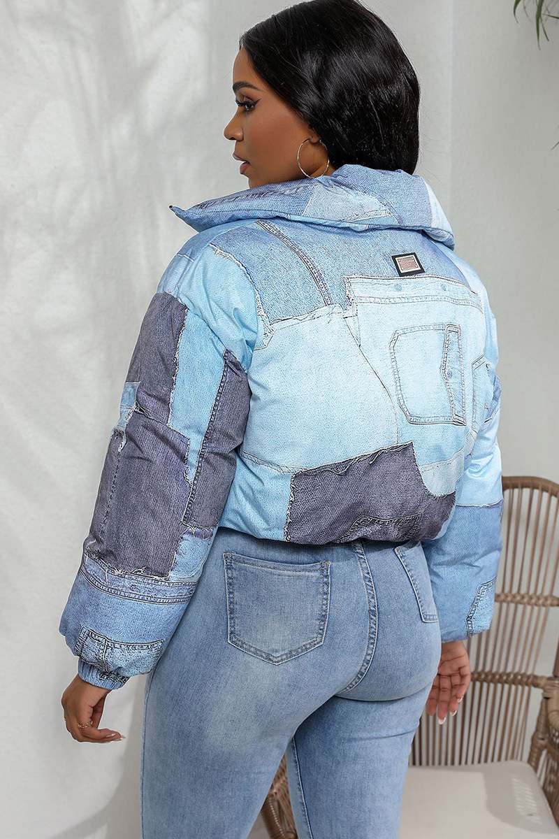 Women's Trendy Denim Print Cotton Jacket