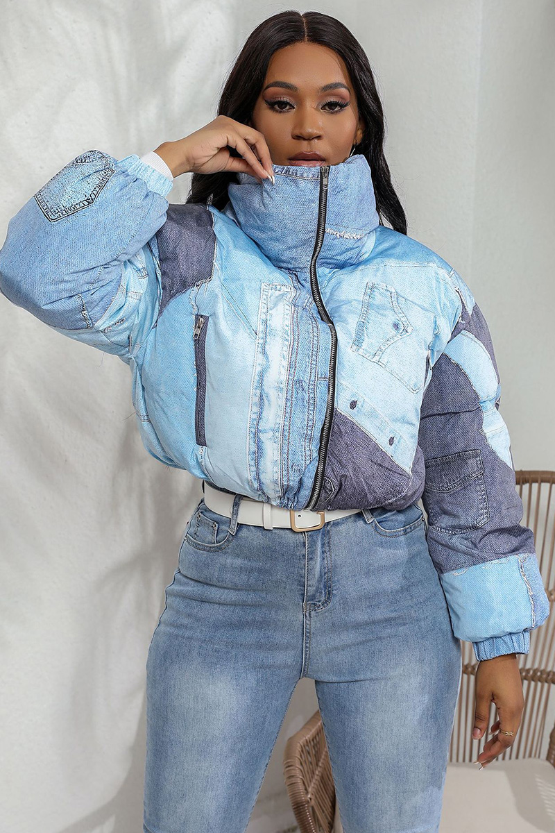 Women's Trendy Denim Print Cotton Jacket