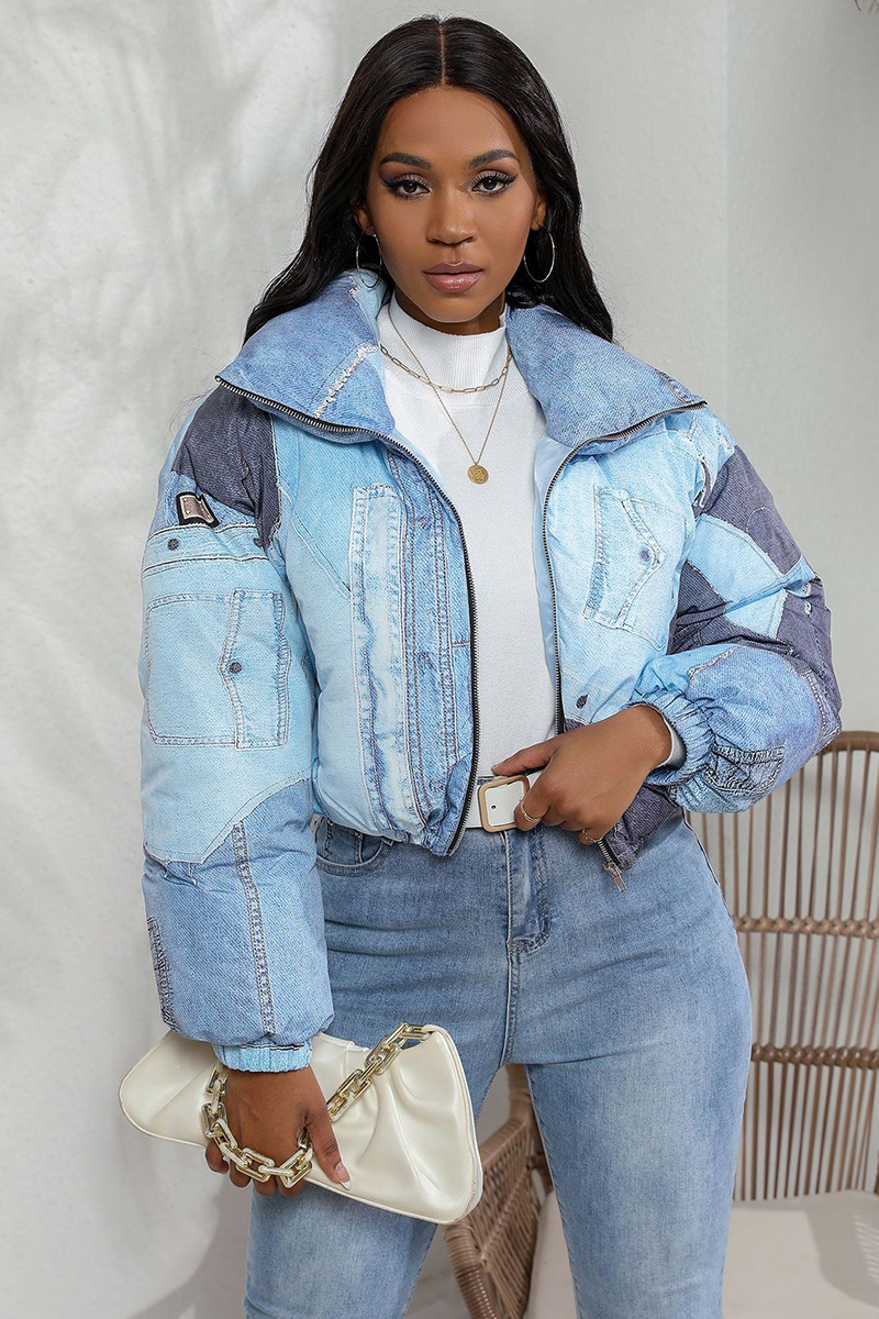 Women's Trendy Denim Print Cotton Jacket