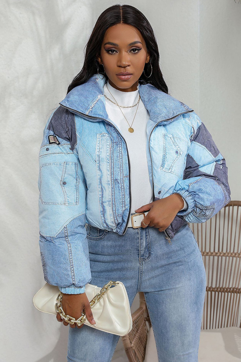 Women's Trendy Denim Print Cotton Jacket